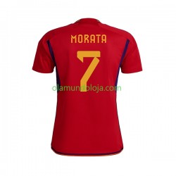 Camisola Espanha MORATA 7 Homem Equipamento Primeiro Copa do Mundo 2022 Manga Curta
